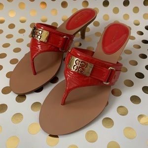 NWOT Coach Alberta sandals coral leather 9.5B